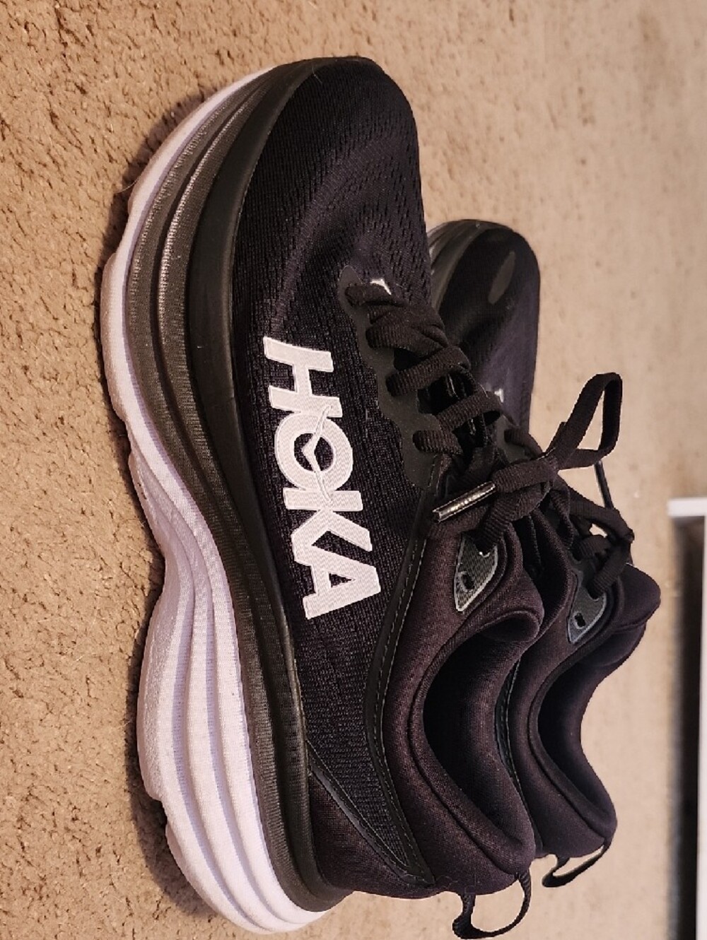 Hoka Women's Black & White Road-Running Shoes - Picture 2 of 5